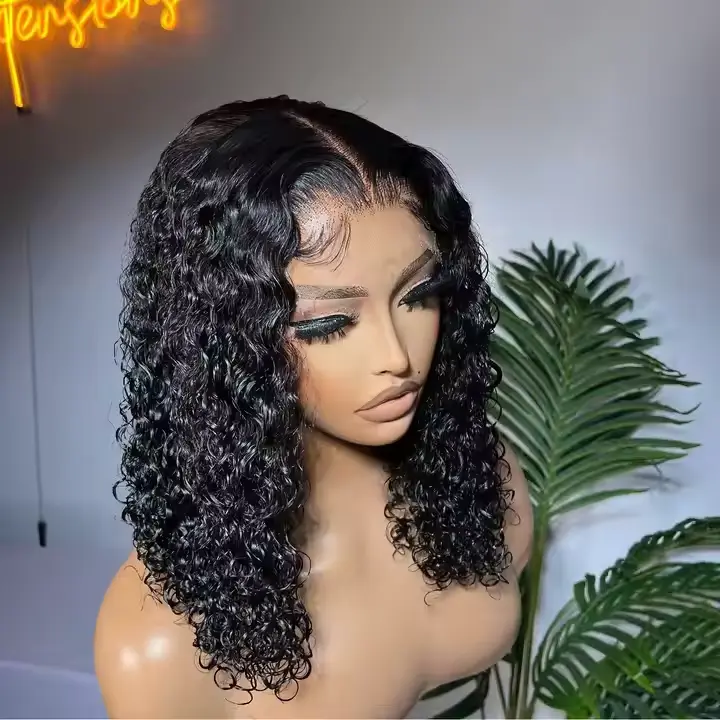LADIARYF Women's Brazilian Remy Glueless Curly Human Hair Lace Front Wig - Pre-Cut Lace Closure, Pre-Plucked, Beginner Friendly Wig, Ideal for Outdoor Activities, Wigs Human Hair