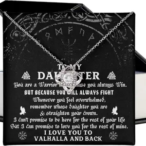 To My Daughter Viking Dad And Daughter Necklace, Love Knot Necklace, Gift For Daughter From Dad, Viking Father Daughter Necklace, Viking Necklace, Birthday Christmas Gift For Daughter