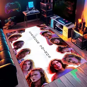stranger things16 cartoon printed carpet, carpet under the chair in the living room, bedroom and office at home, holiday gift for family and friends, Christmas decoration carpet