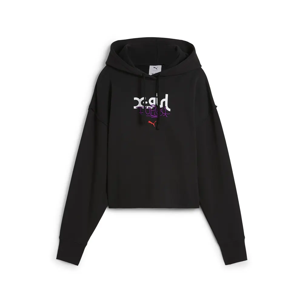 PUMA Womens X X-Girl Graphic Hoodie Casual Outerwear Casual Hoodie - Black