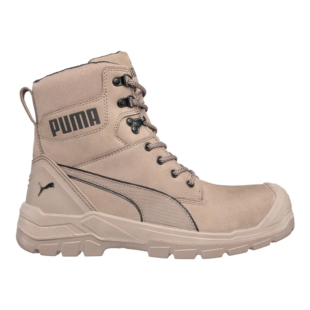 PUMA Safety Mens Conquest Zip 7 Inch Electrical Composite Toe  Work/Duty - Beige