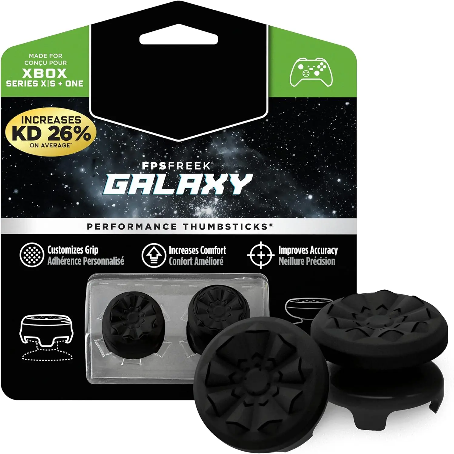 FPS Game Thumbsticks For Xbox, Anti Slip, Comfort, 1 High-Rise 1 Mid-Rise, Xbox Controller/Gamepad Accessories, Improves Accuracy, Customizes Grip