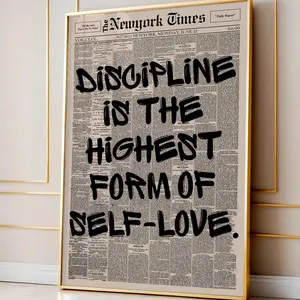 Discipline Is the Highest Form of Self Love Poster, Motivational Quote Wall Art, PosterPrint, Mental Health Room Decor