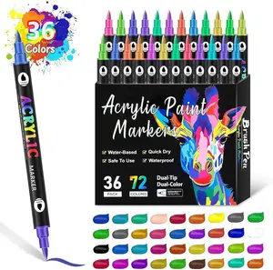 48/72/96 Dual Tip Acrylic Paint Markers Pens Set,Double Ended Drawing Art Pens For Rock,Ceramic,Wood,Canvas,Plastic,Glass,Stone,DIY Crafts Gift.Easter gifts, egg decorations,Drawing Art Supplies Kit And School Supplies#cozyvibes
