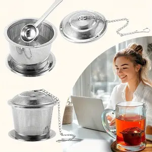 3PCS Stainless Steel Tea Filter Set, Fine Mesh Loose Leaf Tea Filter, Kitchen Supplies, Easy to Clean, Suitable for Home And Restaurant Use, The Best Gift for Tea Lovers