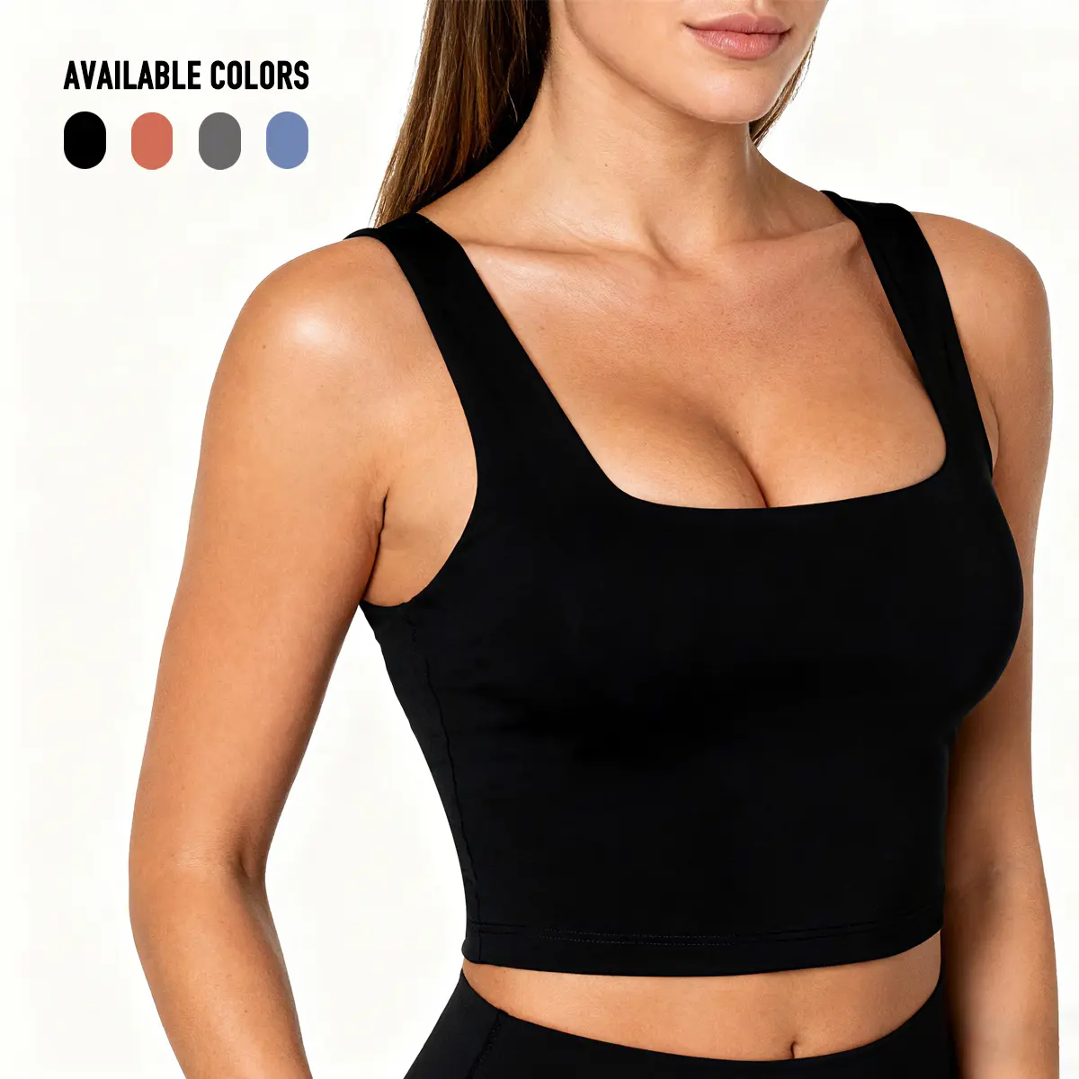 Women's Fitness Training Clothes U-Neck Open-Back Gym Outfits | High Chest Support, Slim Fit, 4-Way Stretch Spandex Fabric, Removable Pads, Seamless Sports Bra, Quick-Dry | workout sets for women sports bra Cropped Activewear