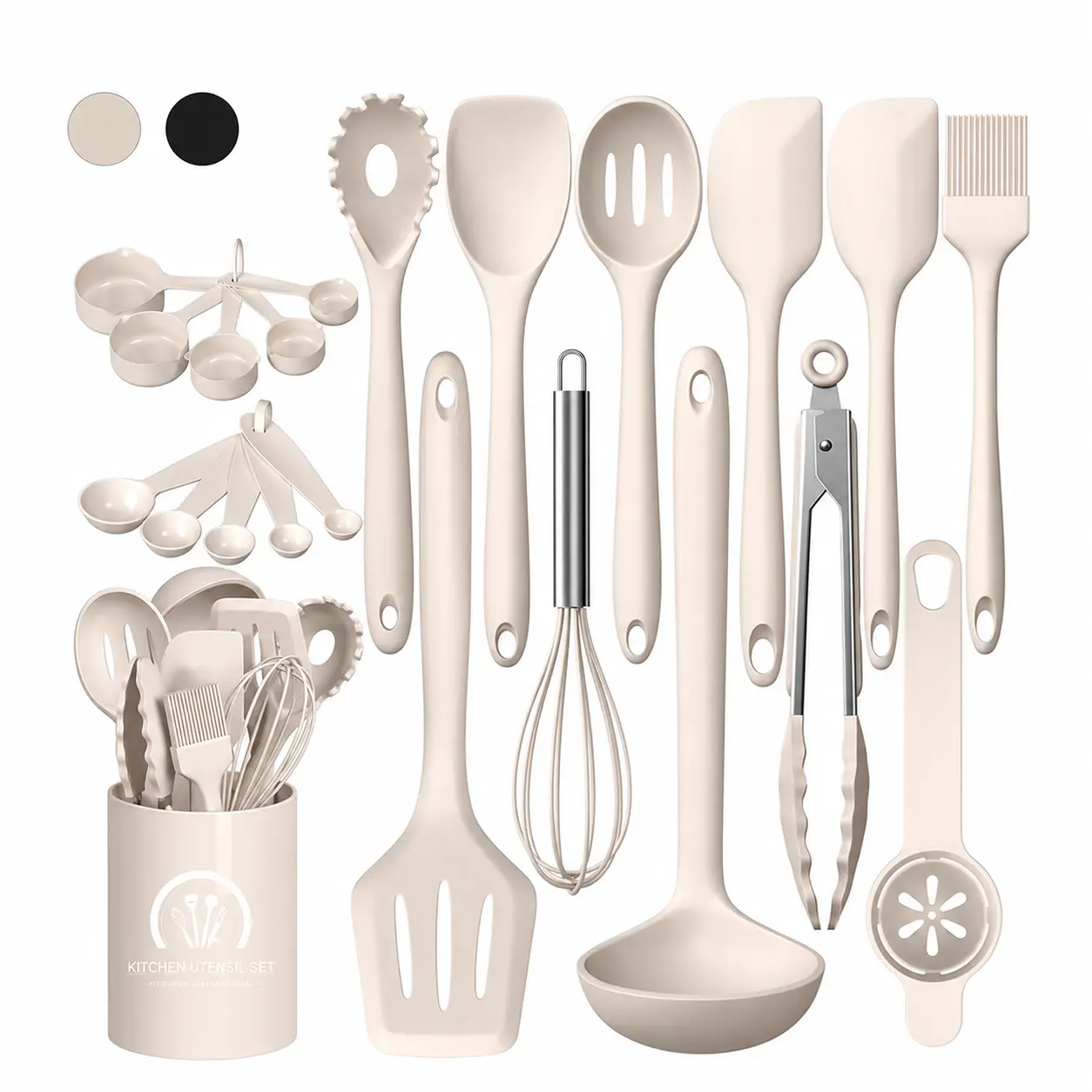 AISOON Silicone Kitchen Cooking Utensils Set, Chef 22Pcs Heat Resistant Kitchen Utensils, Spatula, Spoon, Whisk, Dishwasher Safe Kitchen Utensil Gadgets Tools Set for Nonstick Cookware