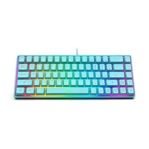 Portable 68-Key 60 Percent Gaming Keypad, Customizable RGB Lighting with 10 Dynamic Light Presets & 7 Vivid Rainbow Shades, Ergonomic Tactical Mechanical Typing Touch, Space-Saving Mini Peripheral Compatible with Windows PC & Mac Gaming Enthusiasts