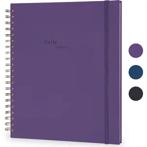 Undated Daily Planner  Hourly Schedule 2027 2026 2025 Calendar & Holiday Habit  180 Pages Letter Size 8.5" x 11" Sheets Hardcover Spiral Bound Notebook ( Indigo)