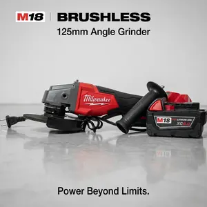 Milwaukee 125mm Angle Grinder 18V Brushless  With M14 Thread, 3500-8500 RPM For Metal Cutting & Grinding
