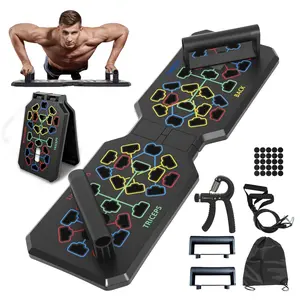 Push up board, push up board training set, with resistance strap, handle, grip strength device, chest and abdominal muscle training equipment, suitable for both men and women.