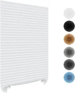 Pleated Window Shades,Temporary Window Blinds Cordless Light Filtering Pleated Fabric Shade Room Darkening Shades for Office,Living Room,Bedroom - 24 x 59 Inch (Fits Windows 15-24 Inch)