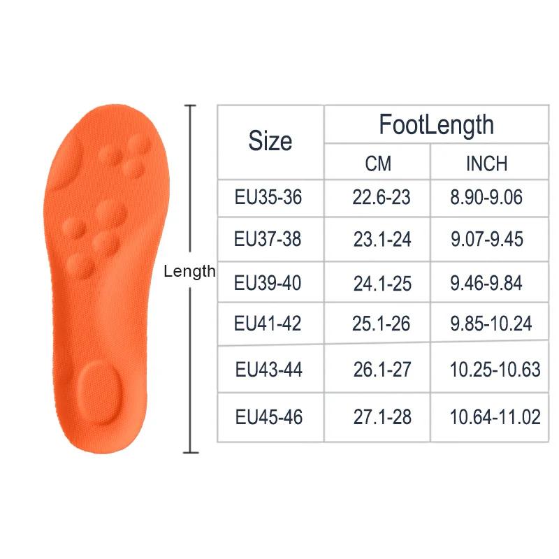 1/2/4Pairs Latex Sport Insoles Soft High Elasticity Shoe Pads Orthotic Breathable Shock Absorption Cushion Arch Support Insole COSYLEE