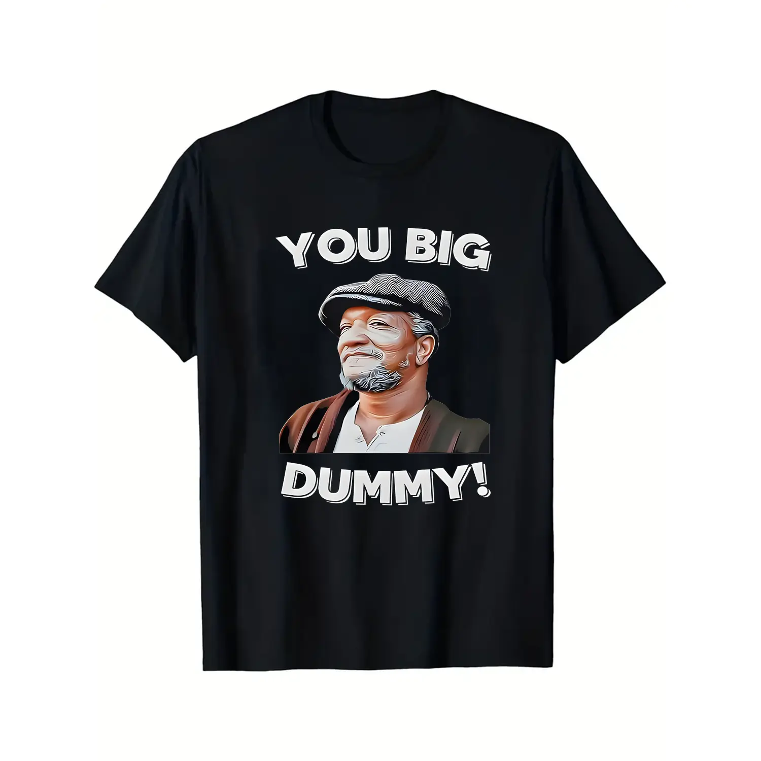 Women's Short-Sleeve Casual Cotton T-Shirt, Sanford and Son 80s Vintage Redd Foxx "You Big Dummy" Funny Meme Top