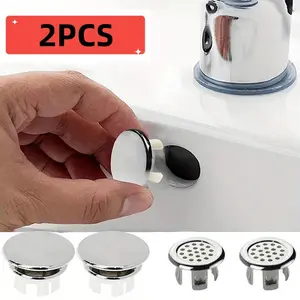 ABS Sink Hole Overflow Cover Set, Fits Kitchen and Bathroom Basins for Prevents Water Leaks, Home Improvement Accessories, Bathroom Sink Stopper