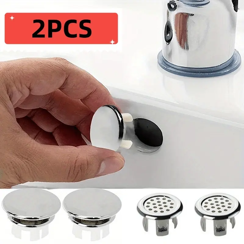 ABS Sink Hole Overflow Cover Set, Fits Kitchen and Bathroom Basins for Prevents Water Leaks, Home Improvement Accessories, Bathroom Accessory, Bathroom Sink Stopper, Bathroom Drain Stopper