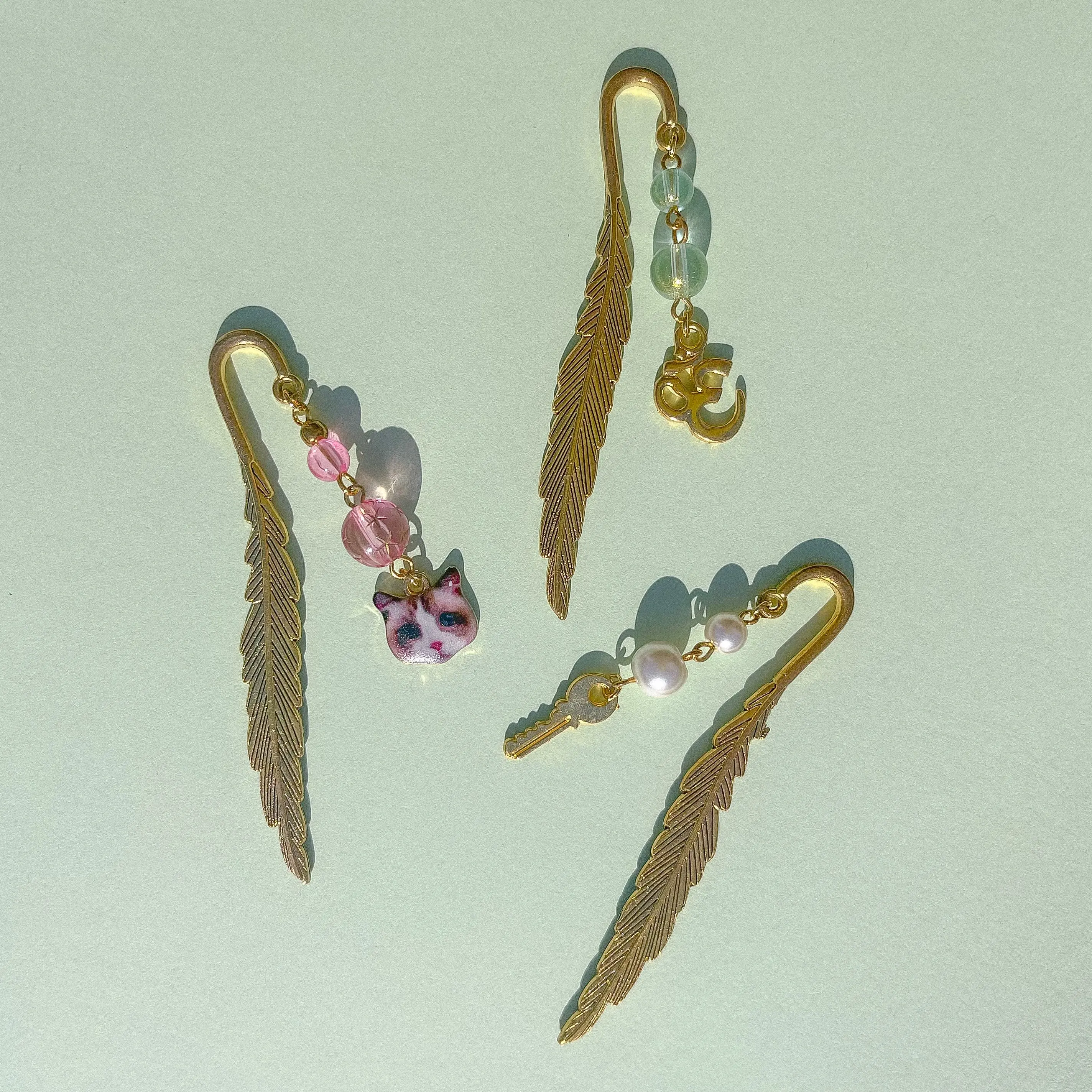 Gold Feather Bookmarks