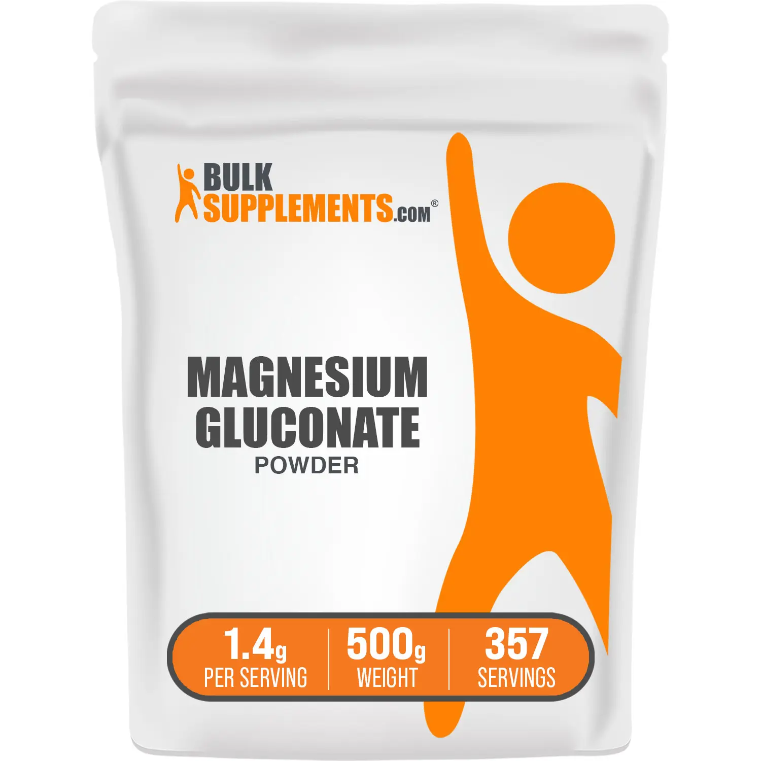 BulkSupplements Magnesium Gluconate Powder - Bone Health Support, Energy Production Aid, Heart Health Support - 1.4g per Serving - 100g-1kg Sizes