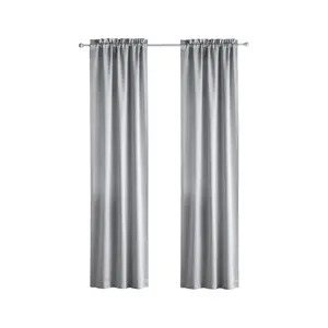 Solid Color Room Darkening Rod Pocket Curtain Panel Pair, Set of 2 Blackouts