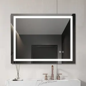 LED Lighting Bathroom Wall Mounted Mirror, Anti-Fog Bathroom Mirrors