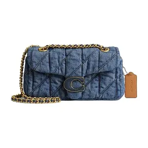 COACH Tabby 20 Quilted Logo Fabric Crossbody Bag for Women in Indigo