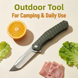 Outdoor Folding Pocket Tool 3.74" Stainless Steel Blade 8.27" Total Length 187g Lightweight EDC with Non-Slip Handle for Camping Hiking Daily Use