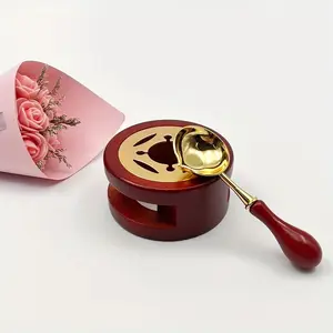 Vintage Wax Seal Kit with Heater & Melting Spoon, 1 Set Wax Seal Stamp Kit, Perfect for Bead Stamps, Letter Sealing, Correspondence, and Envelopes