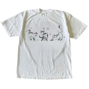 The Cute Three Cats Graphic T-Shirt, Minimalist Cat Lover Tee, Vintage Sketch Cat Shirt, Gift For Woman, Gift For Men, Womenswear Top Underwear Streetwear, Trending Shirt