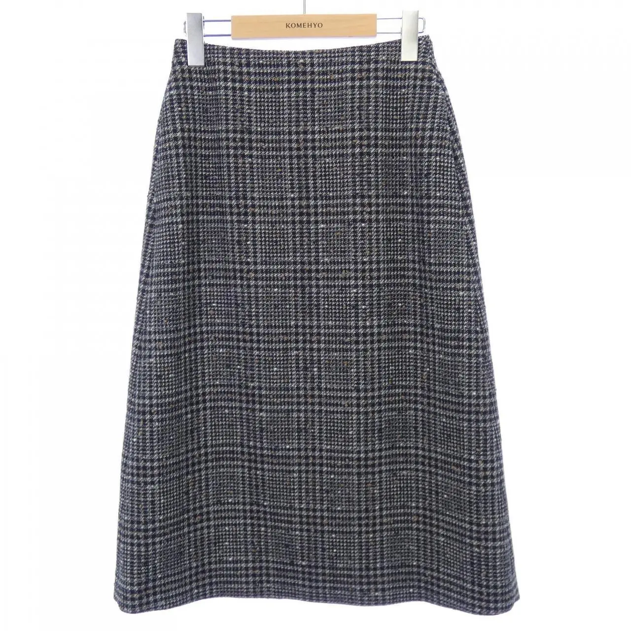 Pre-owned FENDI Wool Small Leather Goods Prince of Wales Check Skirt