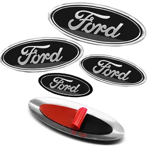 Abs Car Emblem Front Rear Cover Sticker 1pcs Fits Ford High Gloss Scratch Resistant Wearproof Anti-Oxidation Precise Fit Easy Install No Peel Decal For Cars