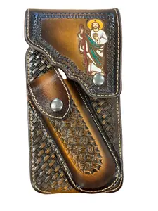 Leather Cellphone Holster w/ Knife Holder – Saint Jude Western Style