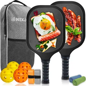 Pickleball Paddles, 2 pickleball paddles, USAPA Approved, Fiberglass, Carbon Fiber Pickleball Racket with 4 Indoor Outdoor Pickleball Balls and A Pickleball Bag, 4 pieces of pickleball grip tape, 2 pieces of sports towels