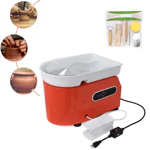 HTTMT- 350W 25cm 110V Removable Foot Pedal Pottery Wheel Table Top Ceramic Forming Machine With A Bag Of Tool Kit Clay Craft