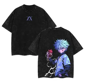 Killua Zoldyck x Hunter X Hunter Unisex Oversize Anime Manga Heavyweight Cotton T-shirt, Gift For Anime Fan, Anime Lover ,  Killua Fan S
