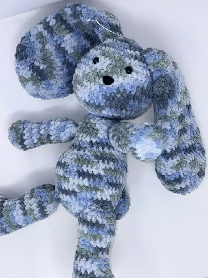 Cloudy Day Cuddle Bunny - America's Cozy Snuggle Buddy with Marbled Blue White & Gray Pattern Ultra Soft Texture Long Floppy Ears Safety Certified Eyes Durable Safe for All Ages