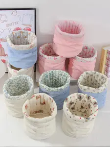 Floral Pattern Makeup Bag, Large Capacity Bow Storage Makeup Basket, Portable Makeup Brush Storage Bag, Bathroom Essential Storage Makeup Bag, Makeup Organizer Pouch, Handheld Cosmetic Pouch