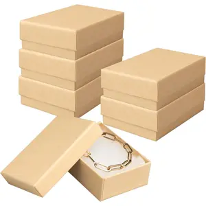 Boxes 6 Pack 3.1x2.25x1 inch Cardboard  Box,  Filled Small  Gifts Boxes With  | For Earring, Bracelet, Necklace, Rings,  Boxes For Presents Brown