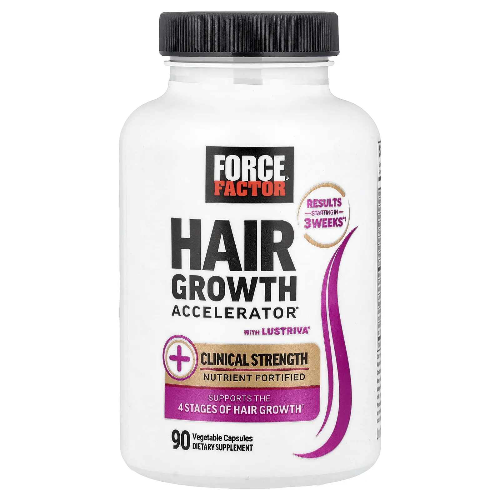 Force Factor Hair Growth Accelerator with Lustriva®, 90 Vegetable Capsules