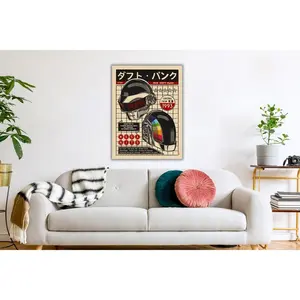 Retro Daft Punk Canvas Print - Electronic Music Wall Art For Daft Punk Lovers, Aesthetic Decor Poster