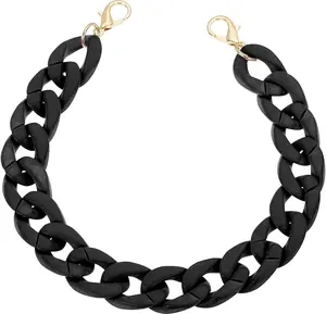 Acrylic Purse Chain, 11 Inch Acrylic Chain Linking Rings Handbag Strap Quick Link C-Clips Hooks Connectors for Making DIY Waist Bags and Crossbody Bags, DIY Wallet Making