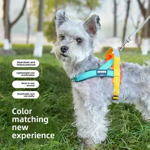 New Spring/Summer Saddle Harness for Dogs, Dachshund Adjustable Harness, Anti-Strangling Reflective Pet Harness, Anti-Start Shock Dog Harness with Neck Protection