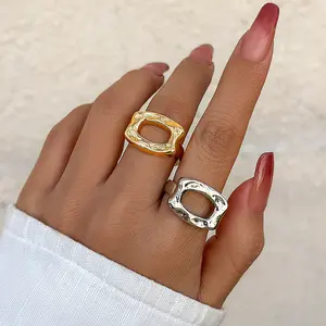 Exaggerated French Style Metal Texture Glossy Butterfly Ring for Women Simple Bow Double Finger Ring in Gold and Silver Options Alloy Material oval  engagement  ring Dainty Initial Letter Necklace Stackable Stacking Set  tightener