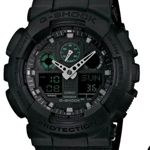 G-Shock GA100MB1ACR Tactical Black Black Analog/Digital Display Field Watch Luminous Dial