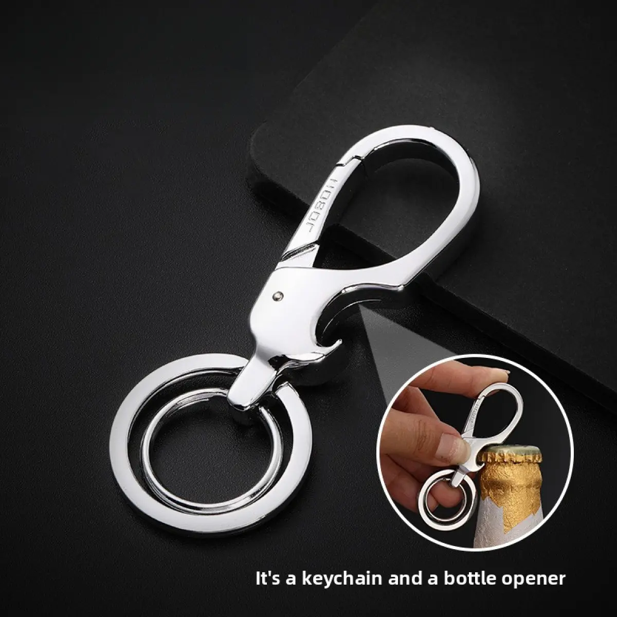 Unisex Modern Keychain, Compact Metallic Key Organizer with Bottle Opener for Car and Vehicle Keys, Birthday Gift Idea
