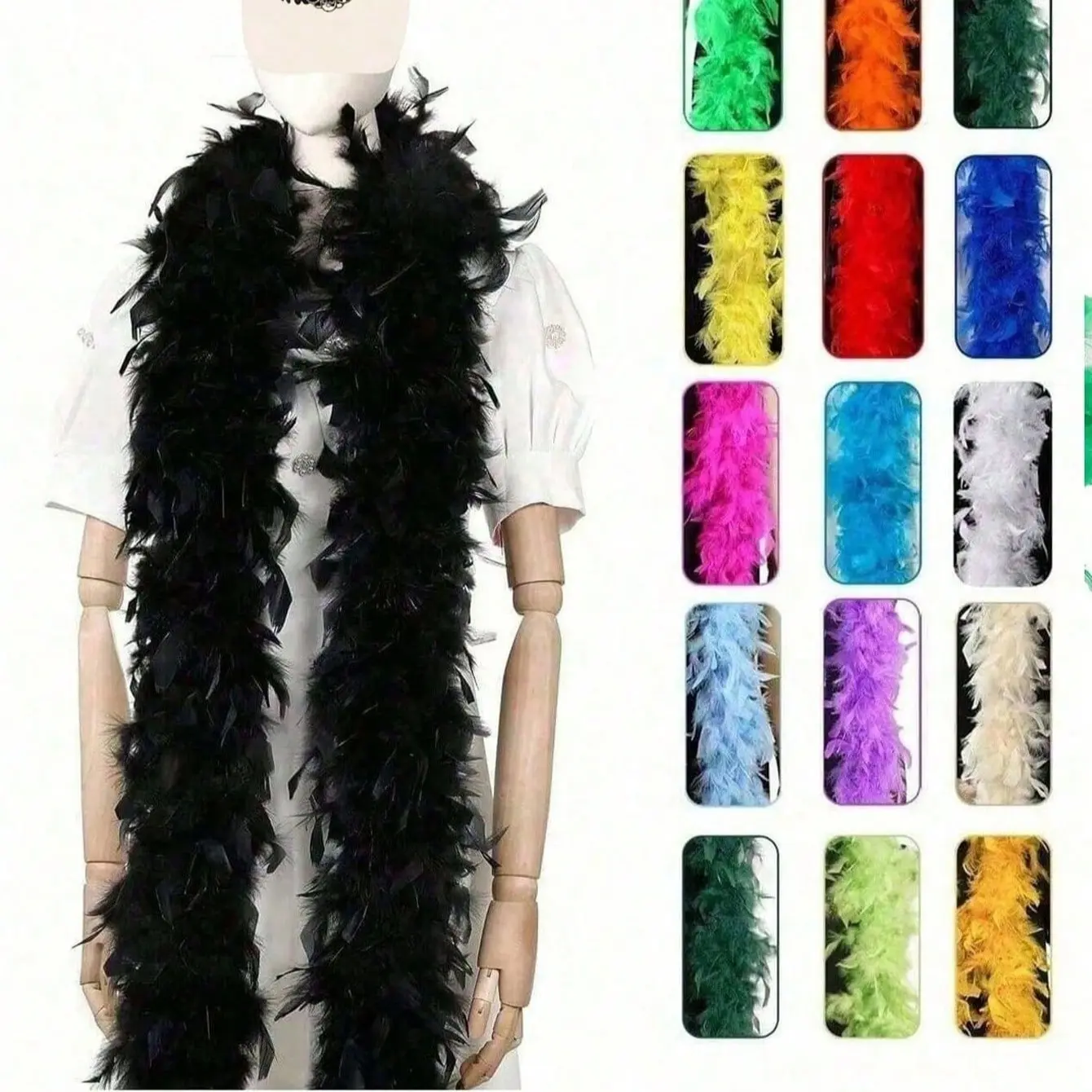 Women's Colorful Feather Boho Style Scarf, Decorative Scarf, Fashion Shawl, Perfect for Dance Weddings Parties Halloween Stage Decorations Festive Accessories Ideal Gift