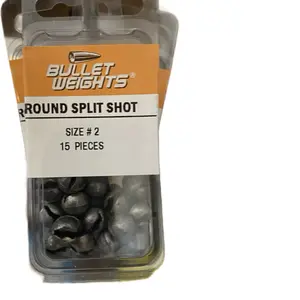 Bullet Weights Round Split Shot Size #2 15 Pieces Fishing Weights for Enhanced Performance