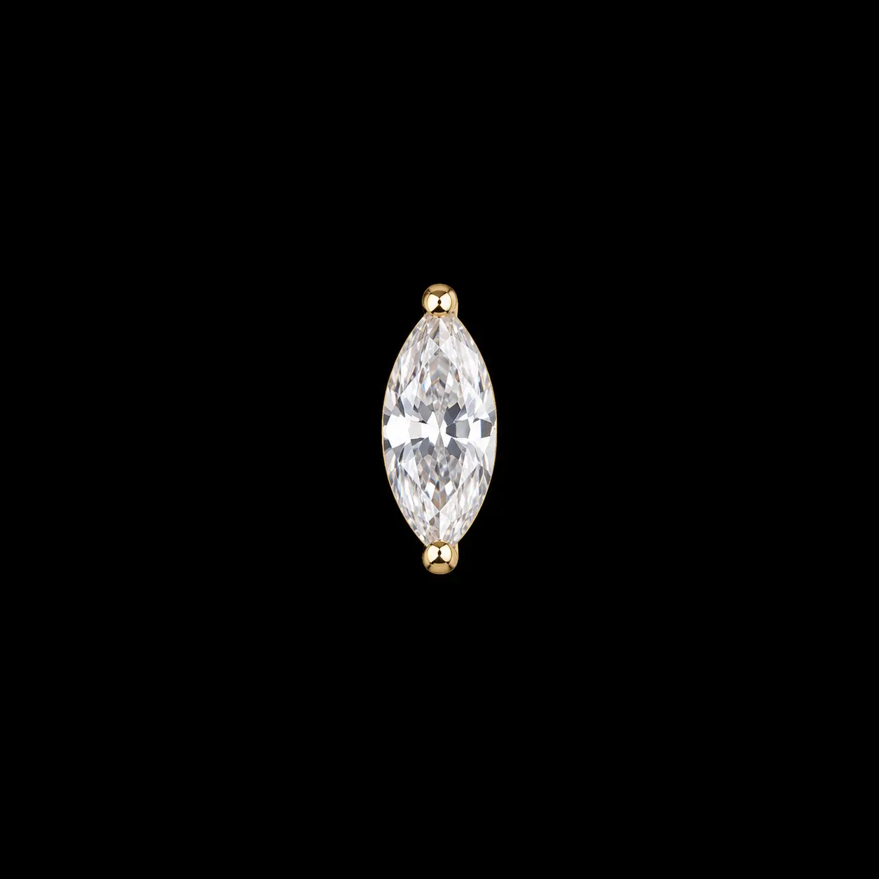 14K Single Marquise Stud