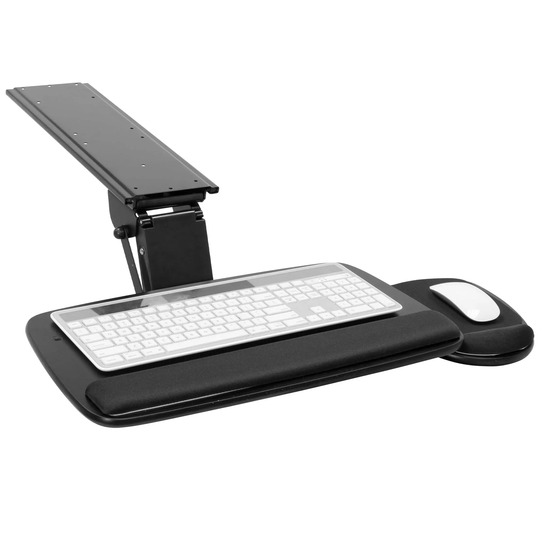 MOUNT-IT! Ergonomic Under Desk Keyboard Tray, Adjustable Tilt Desk Space Saver with Soft Gel Wrist Rest