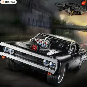 1170pcs Retro American Muscle Sports Car Building Blocks, Building Set, Collectible Classic Vehicle Model Bricks Toy, Unisex Figurines & Miniatures