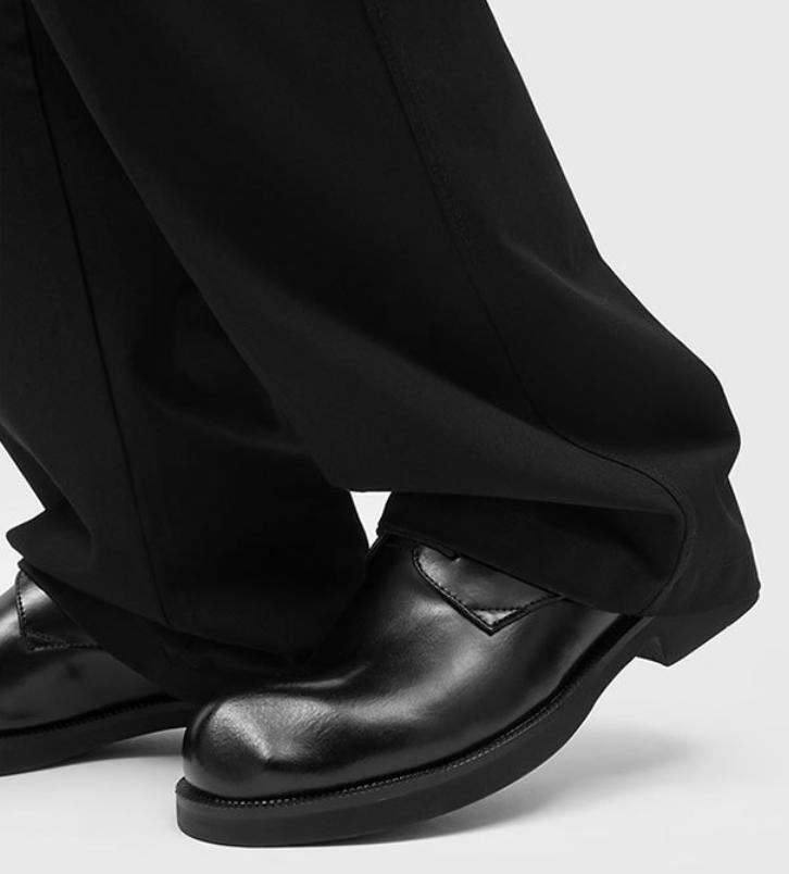 Men's Cleanfit Business Shoes Platform Black Simple Design Comfortable All-Season